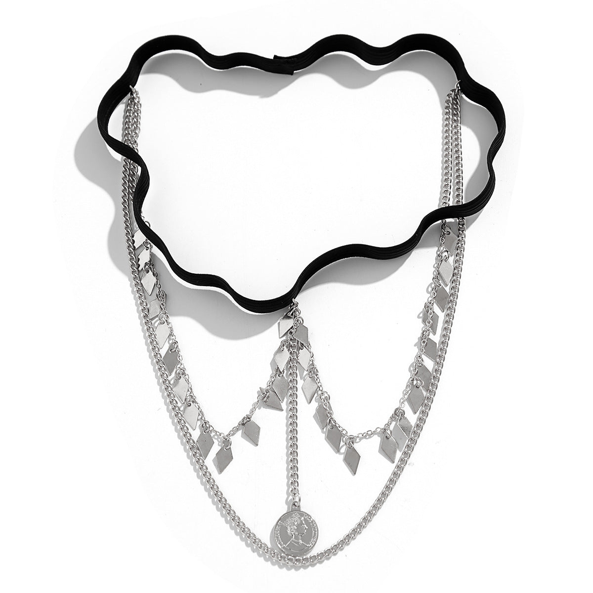 Cadena Minimalista Geométrica de Aleación para Pierna con Colgante de Borla para Mujer