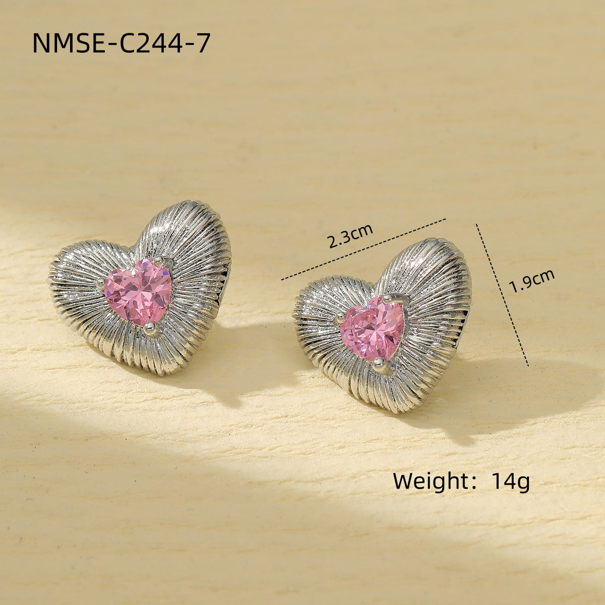 Pendientes de Acero de Titanio con Forma de Corazón Estilo Corte Francés Elegante con Incrustaciones de Zirconia Chapados para Mujer