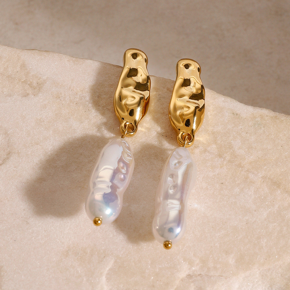 Pendientes de Acero Inoxidable Minimalistas Geométricos con Acabado Chapado para Mujer