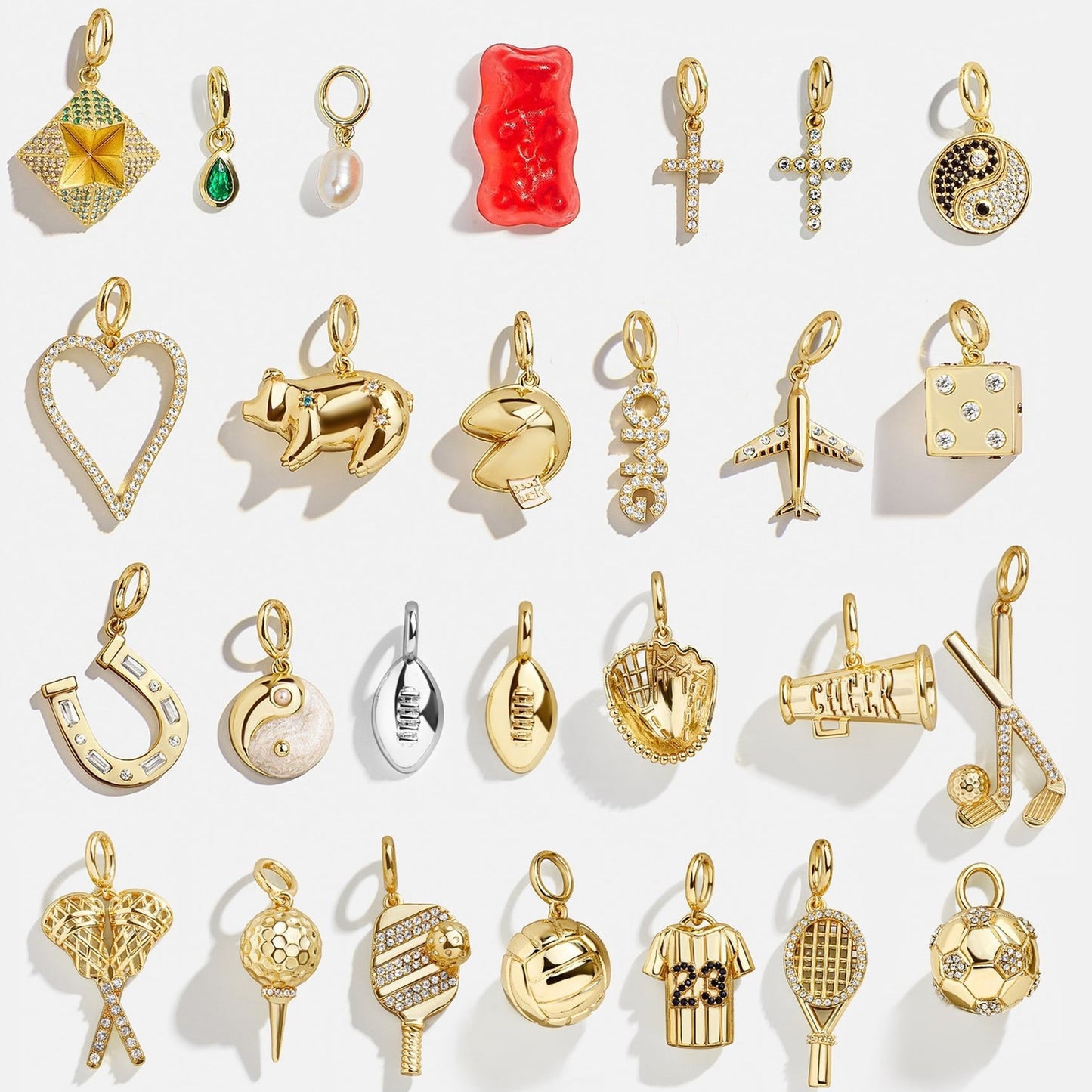 Sporty Stainless Steel PVD 18K Gold Plated DIY Charm Bar Pendant