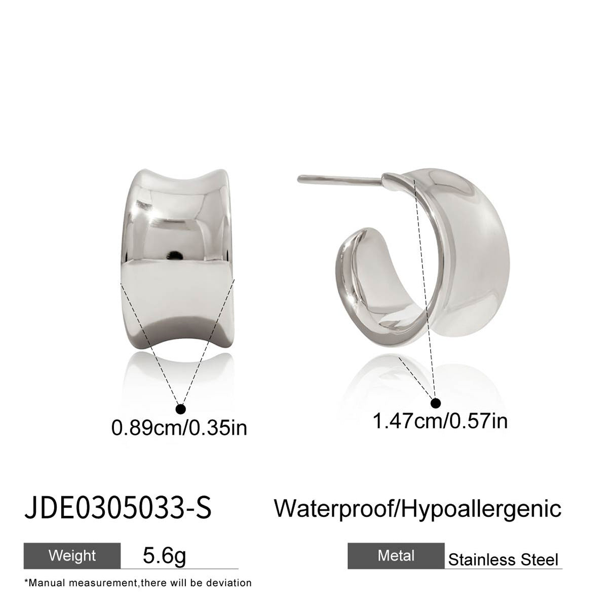 Pendientes de Acero de Titanio Geométricos para Mujer con Acabado Galvanizado, Joyería de Acero Inoxidable Hipoalergénica y a la Moda
