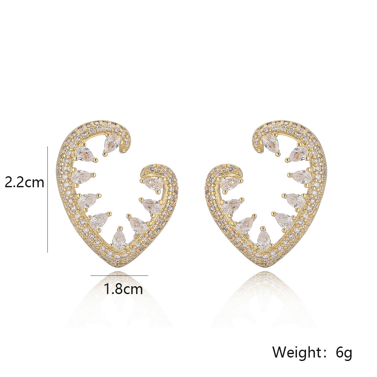 Minimalist Geometric Zircon and Pearl Stud Earrings for Women with Gold-Plated Copper Base and Irregular Design