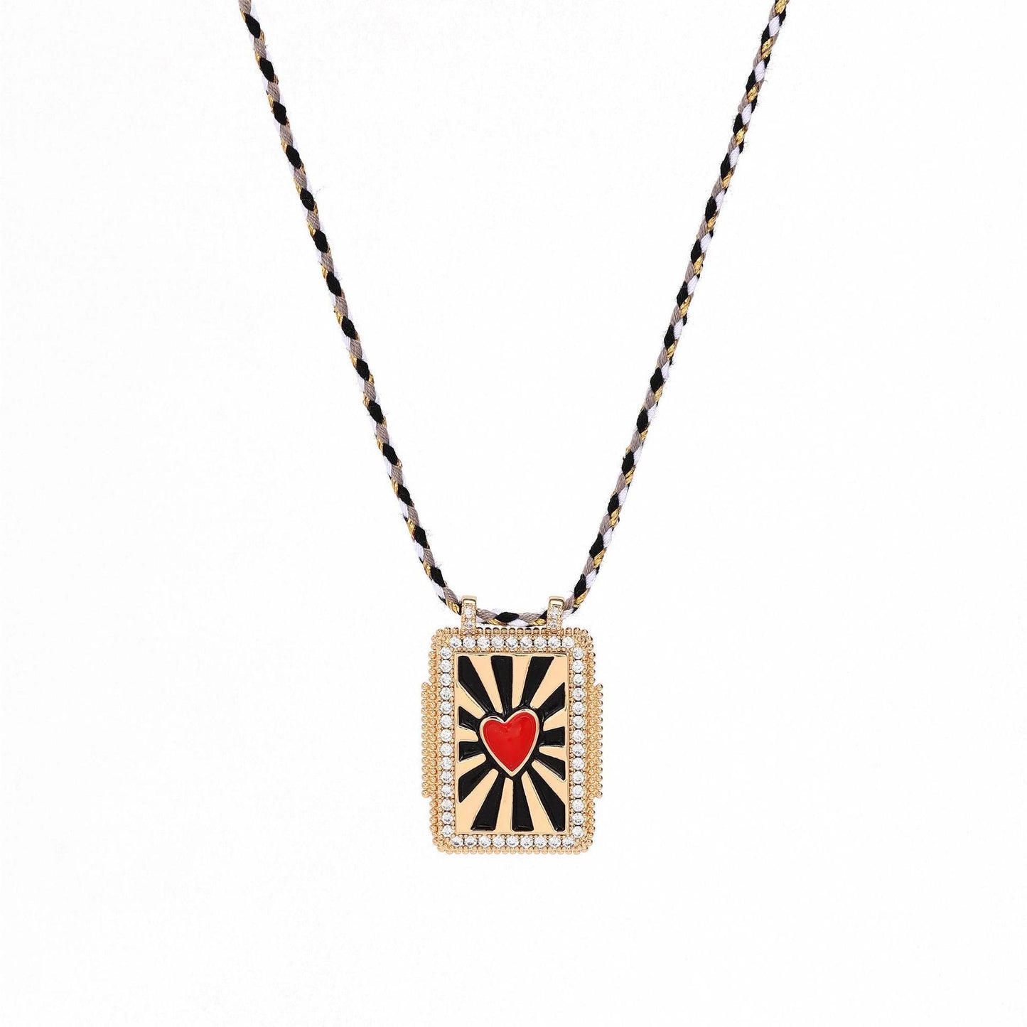 Bohemian Style Vintage Sun Moon and Evil Eye Pendant Necklace for Women with Copper Heart Charm and Star Motifs on Standard Chain