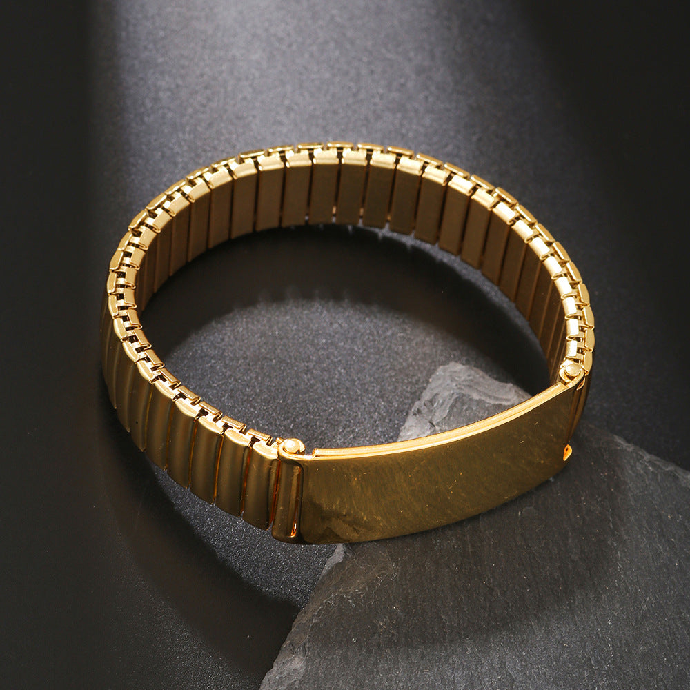Geometric Round Plated Titanium Steel Bracelet