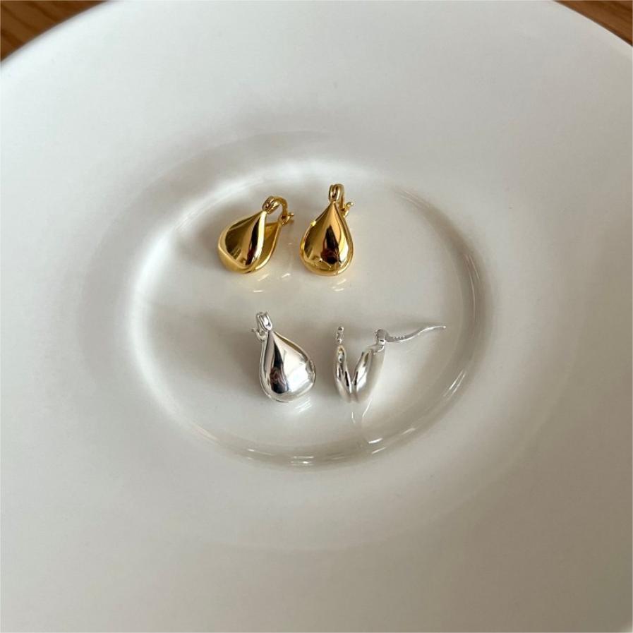 Minimalist Geometric Drop Earrings for Women in 925 Sterling Silver with Gold Plating