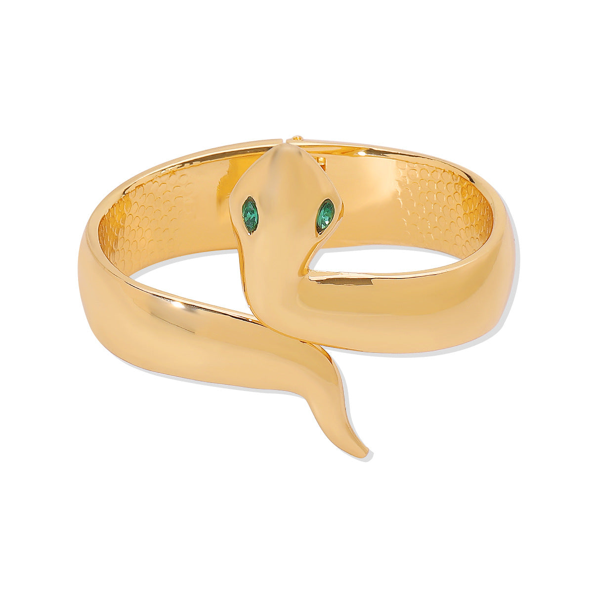 Bracciale in lega lucida a forma di serpente di tendenza per donna con finitura placcata e design aperto creativo