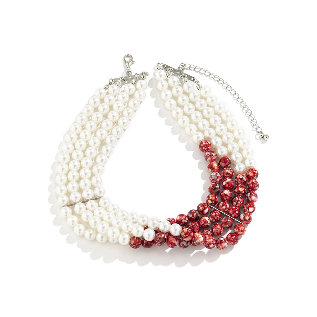 Collar Minimalista Redondo con Temática de Vampiro con Colgante de Perla de Imitación en Cadena de Perlas para Mujer