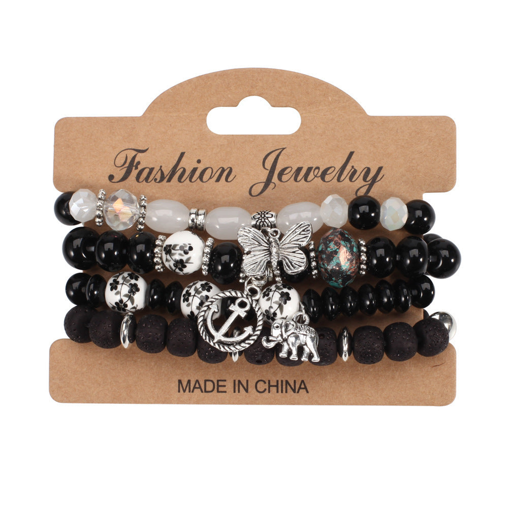 Bohemian Butterfly Floral Natural Stone Bracelet Unisex