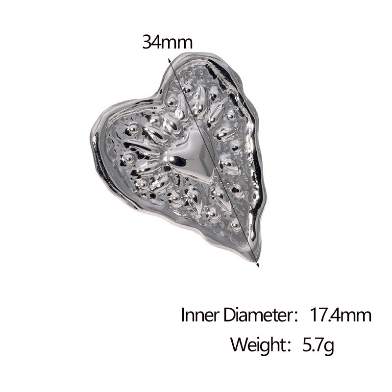 Minimalist Heart-Shaped Stainless Steel Plated Gold Ring for Women with Luxe Minimalist Aesthetic