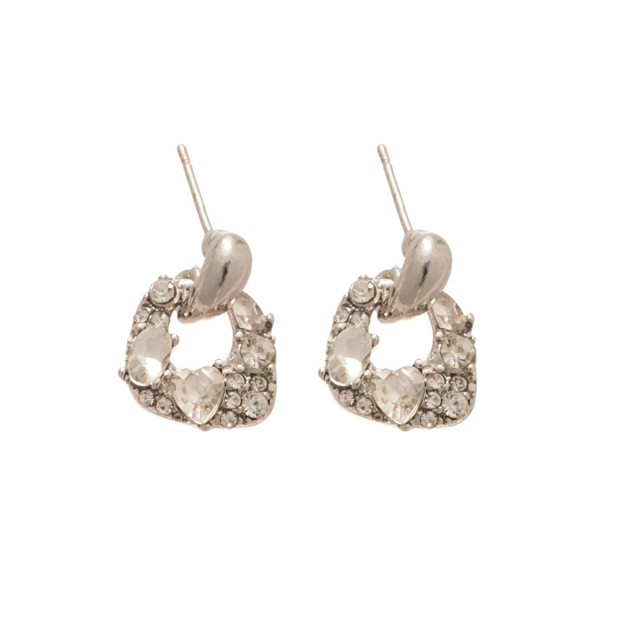 Pendientes de Tachuela Cuadrados Geométricos Minimalistas con Incrustaciones de Diamantes de Imitación en Plata 925 para Mujer, Elegantes, de Lujo para Uso Diario