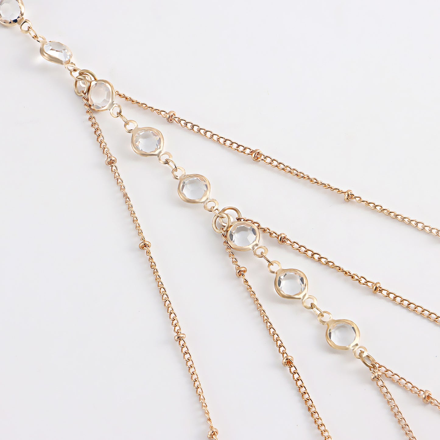 Geometric Alloy Anklet for Women with Rhinestone Accents Minimalist Fashion Leg Chain for Beach and Street Style