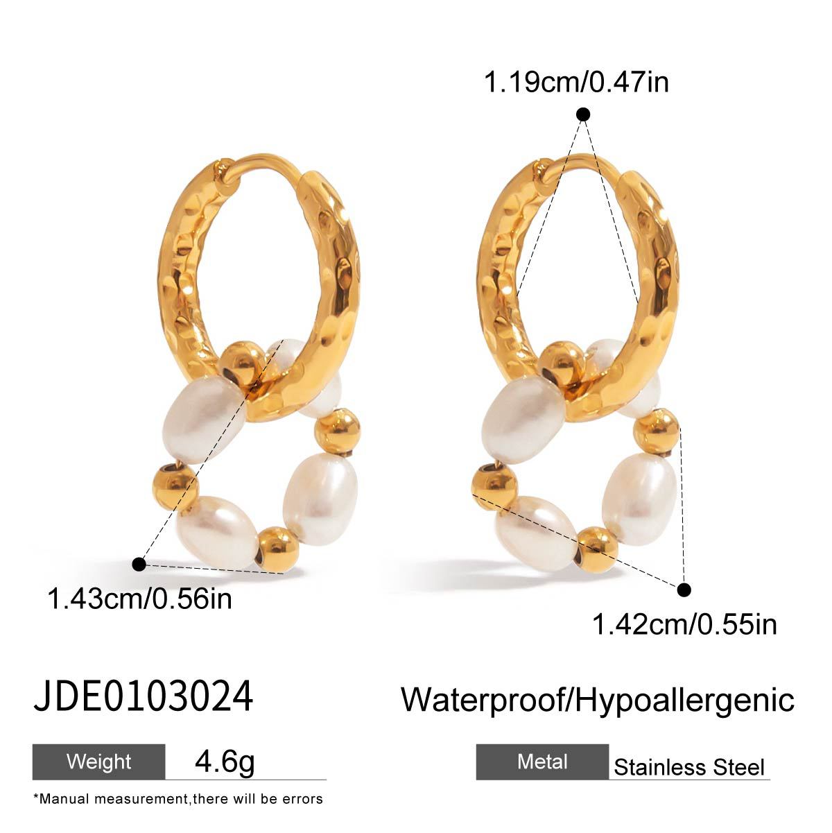 Elegant Geometric Stainless Steel Plated Pearl Earrings for Women