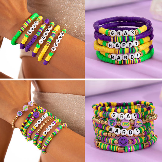 Streetwear Letter Resin Acrylic Bracelet Set for Women
