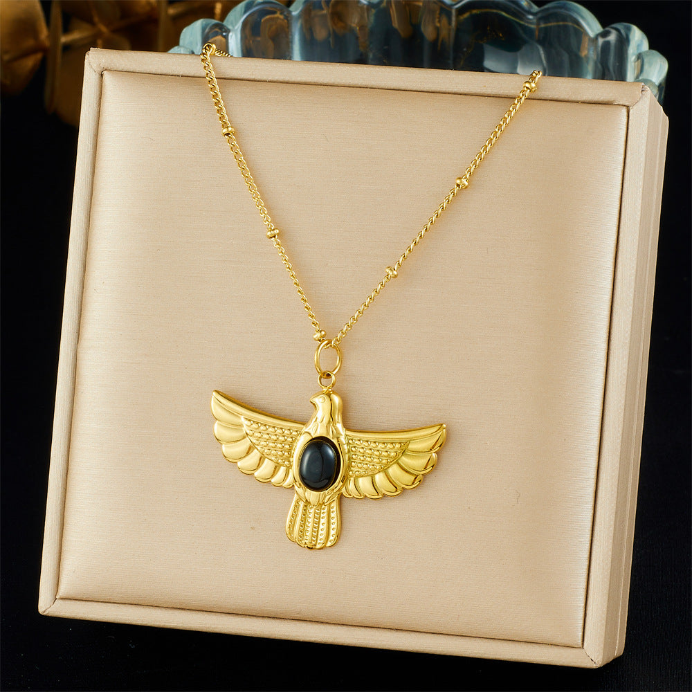 Vintage Gold Plated Stainless Steel Star Butterfly Animal Hollow Pendant Necklace for Women