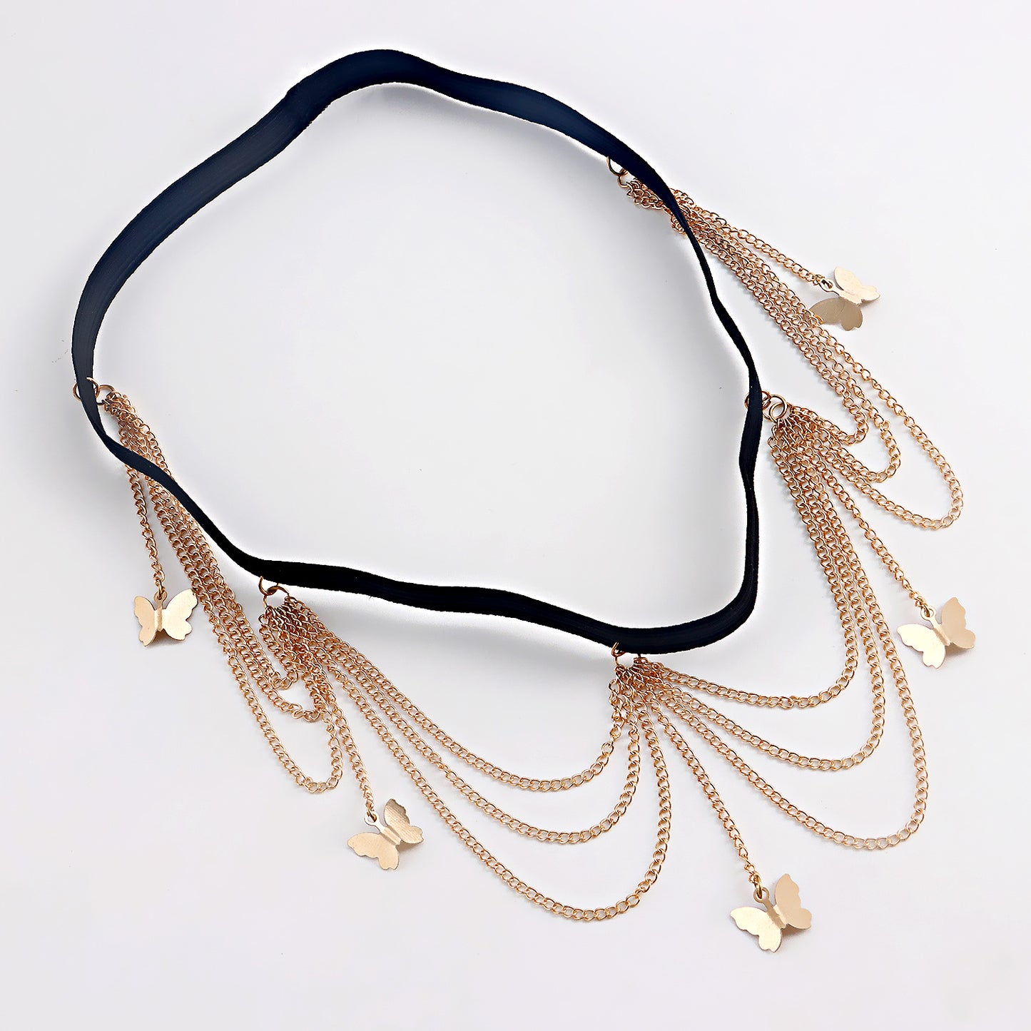 Boho-Inspired Geometric Butterfly Body Chain for Women with Alloy Multi-Layer Fringe Design