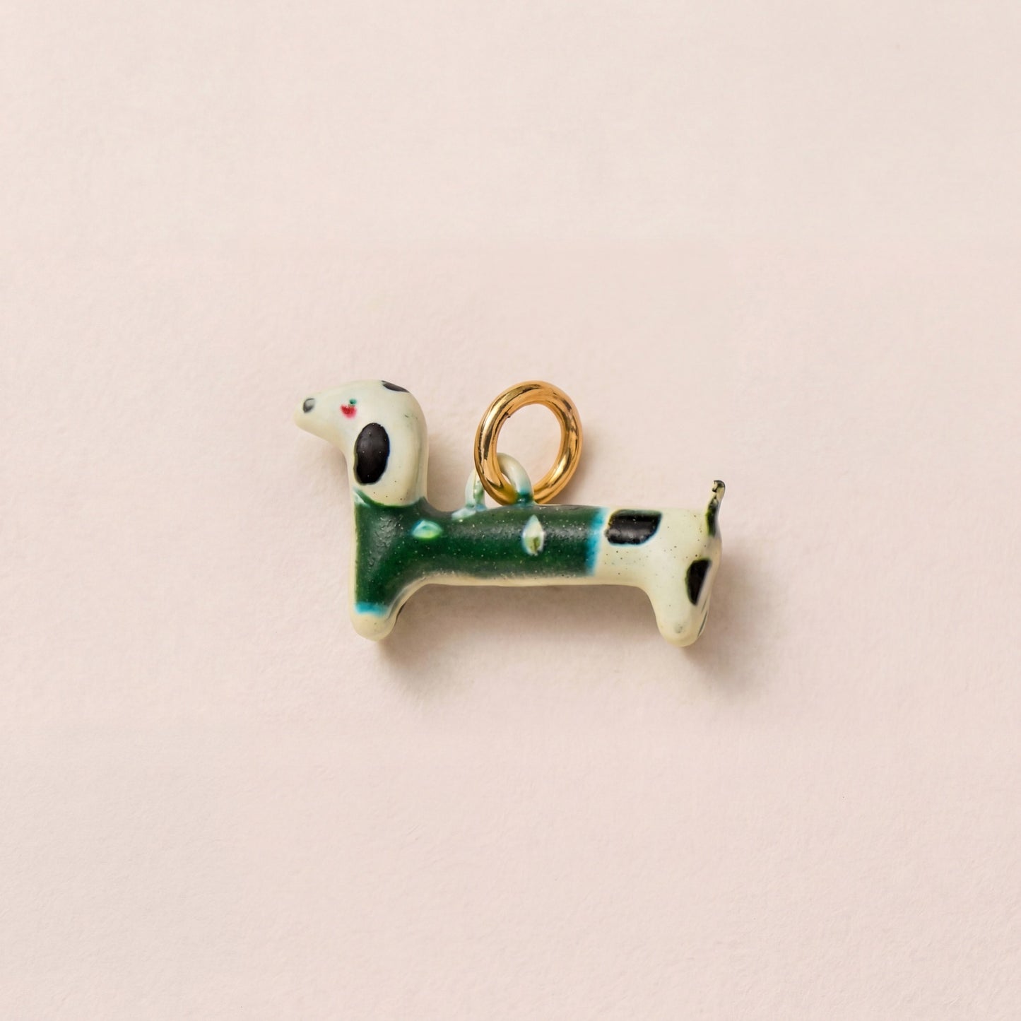 Vintage 18K Gold Plated Brass Animal Mushroom Drip Oil Charm Bar