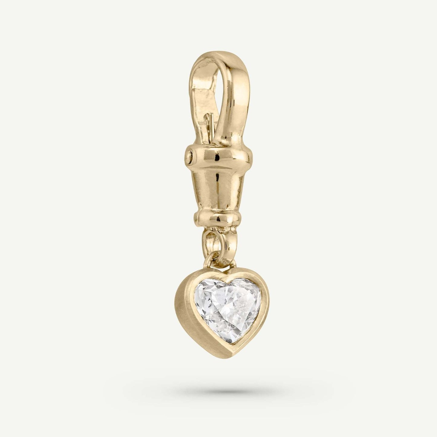 Elegant 18K Gold Plated Heart Stainless Steel Necklace with Cubic Zirconia Inlay PVD Finish Unisex