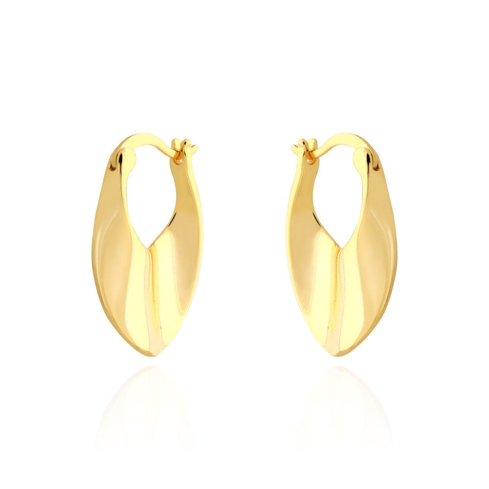 Pendientes de aro minimalistas geométricos de plata de ley 925 con acabado pulido para mujer
