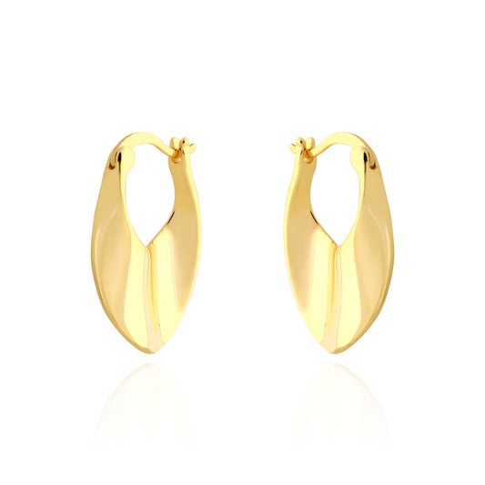 Orecchini a Cerchio Geometrici Minimalisti in Argento Sterling S925 con Finitura Lucida da Donna
