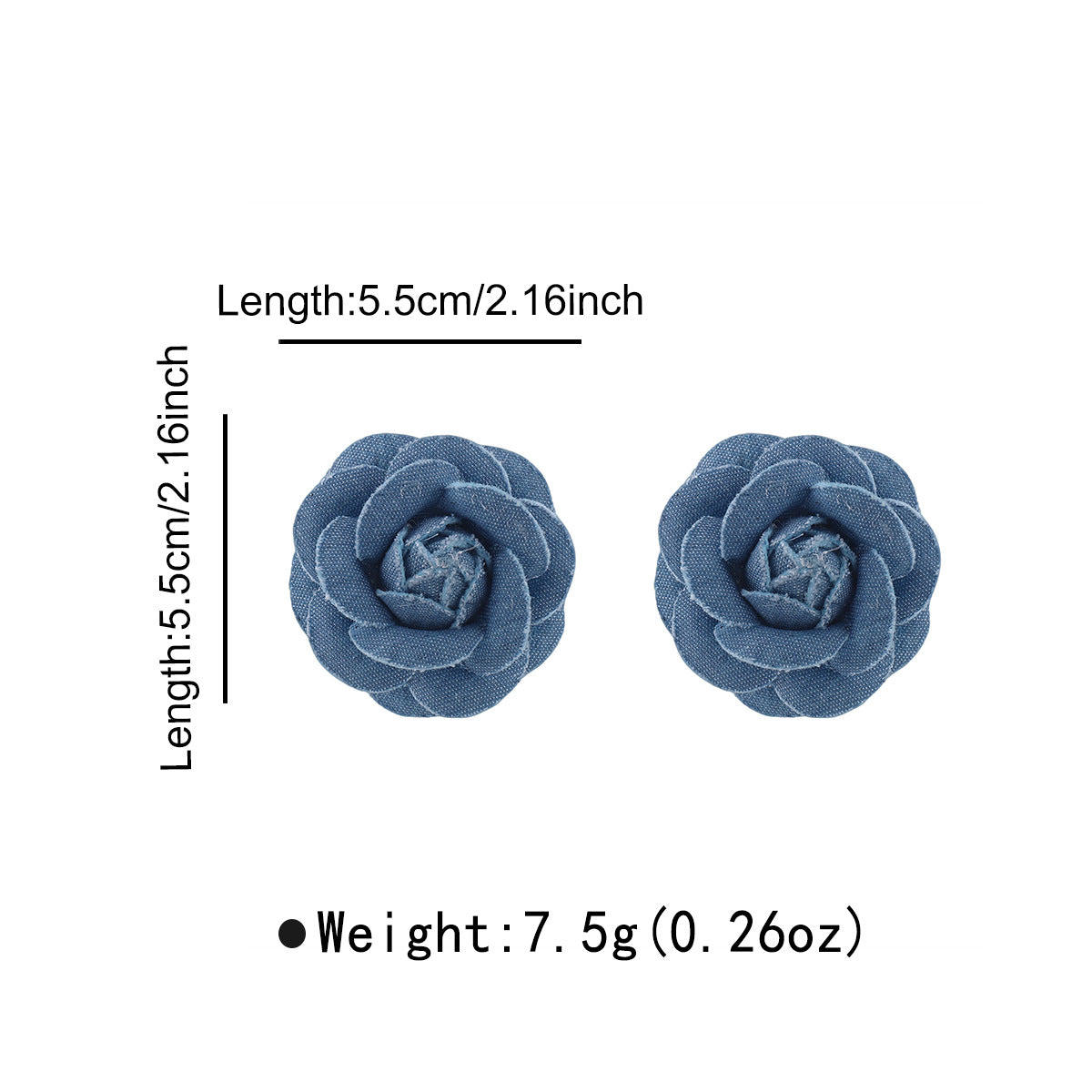 Fashionable Floral Leopard Print Rose Fabric Stud Earrings for Women with Alloy Base and Handcrafted Finish