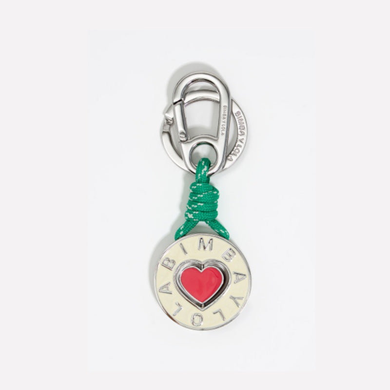 Minimalist Plated Alloy Letter Heart Round Keychain Charm Bar for Women