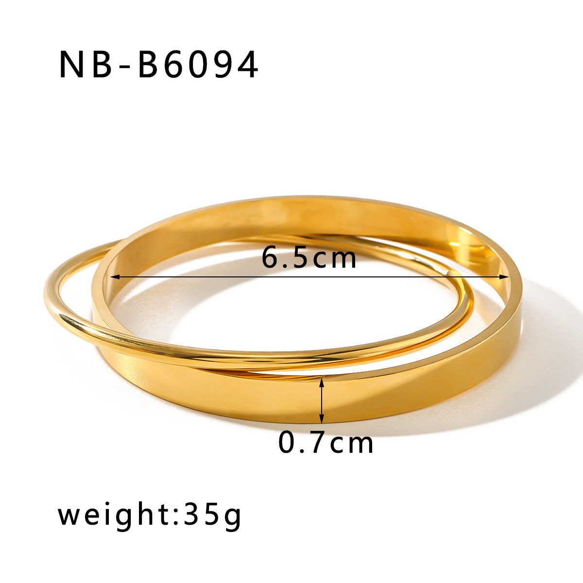 Minimalist Stainless Steel Double-Layer Irregular Bracelet for Women with Polished Finish and Circular Design
