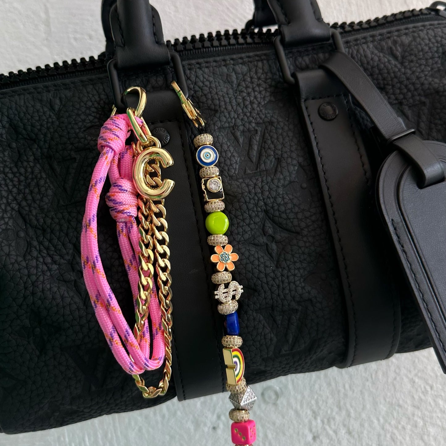 Elegant Plated Stainless Steel Letter Bag Charm