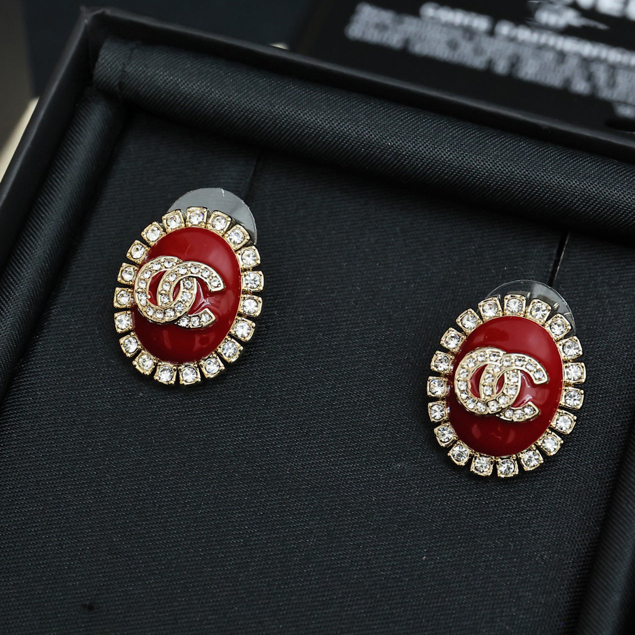 Vintage Oval Letter Enamel Gold Plated Brass Earrings with 925 Sterling Silver Posts for Women