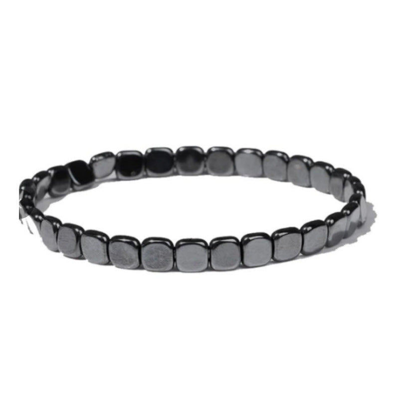 Vintage Geometric Hematite Bracelet for Men
