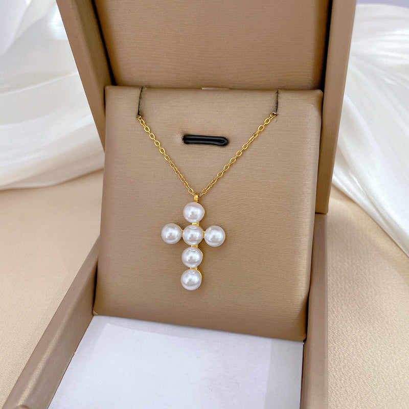 Collana in Acciaio al Titanio Placcato con Design Geometrico Minimalista e Catena Irregolare, Unisex