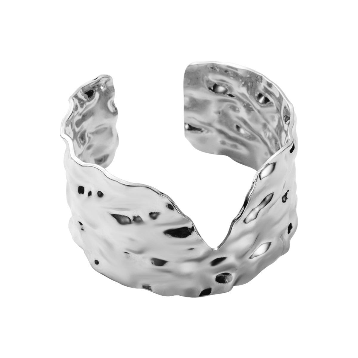 Pulsera grande con textura geométrica estilo punk de hierro con acabado chapado