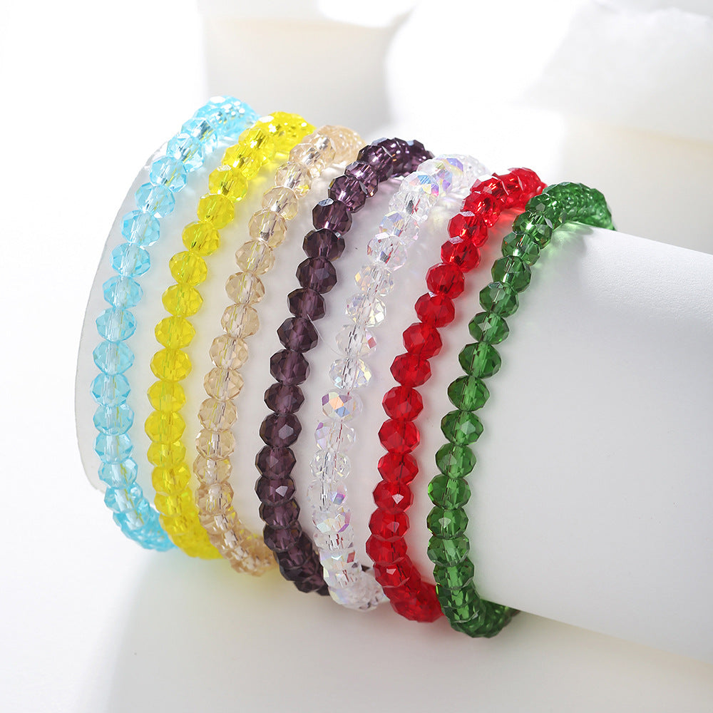 Sweet Elegant Geometric Handmade Crystal Glass Beaded Bracelet for Unisex