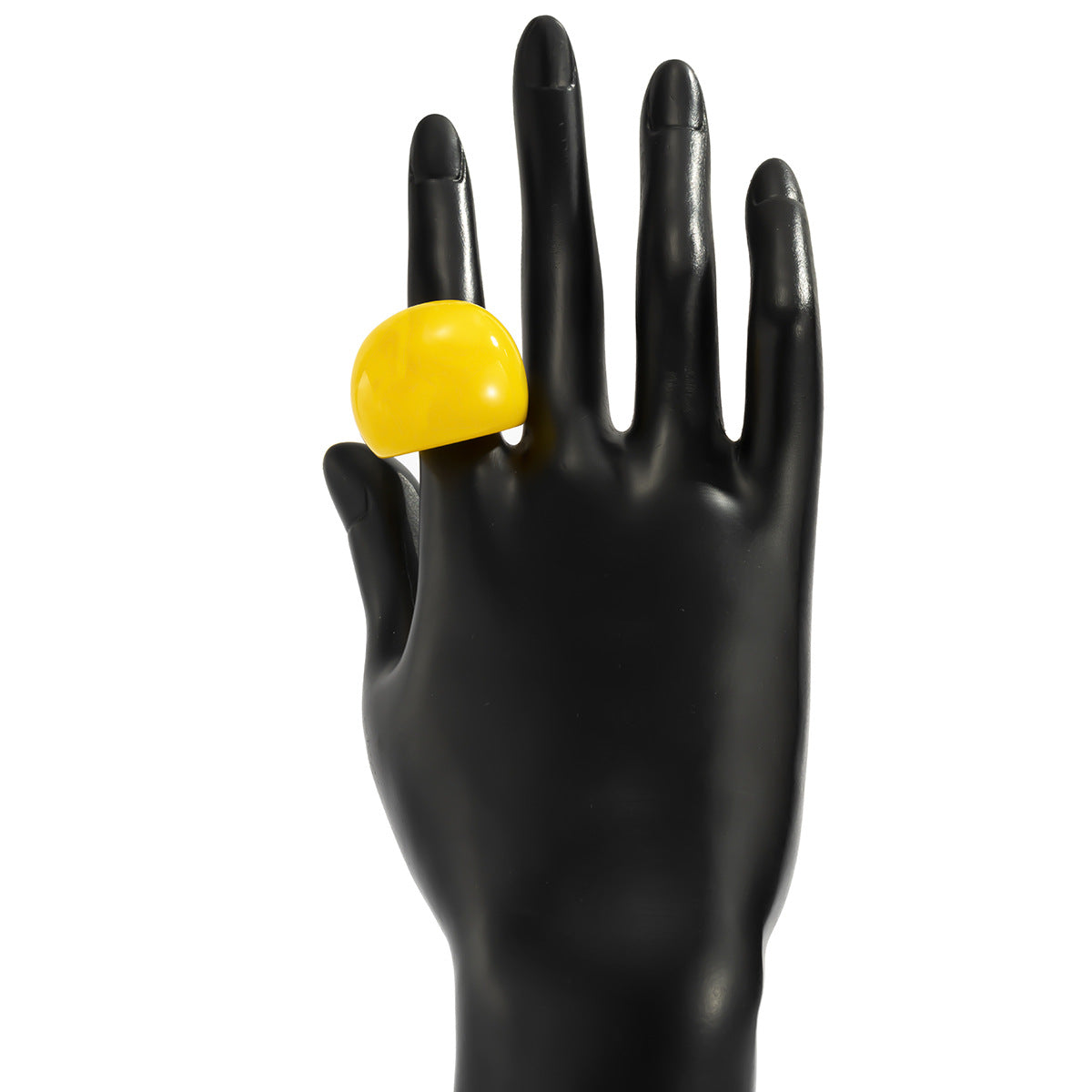 Minimalist Geometric Oval Polished Resin Ring for Women