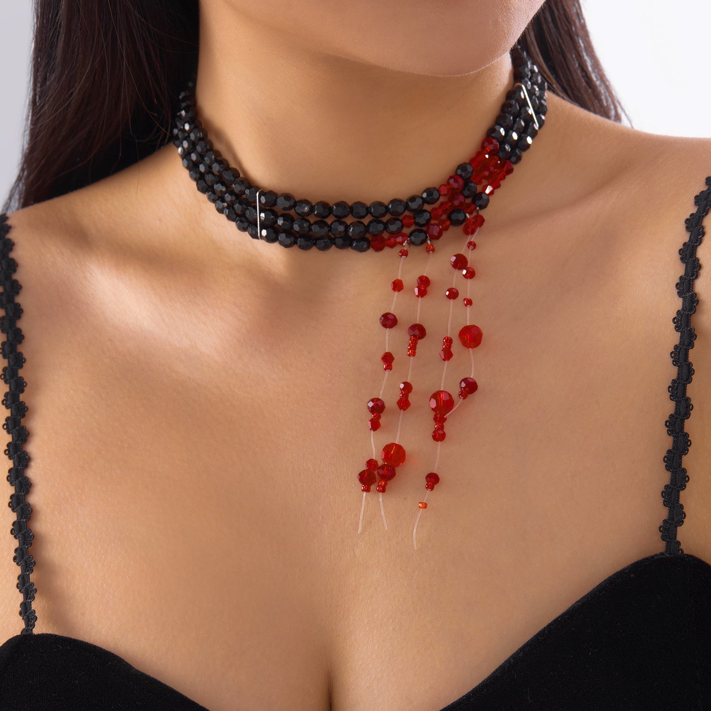 Collar gótico oscuro de varias capas con colgantes de calavera y calabaza, cadena de aleación, acabado galvanizado, joyería llamativa con temática de Halloween