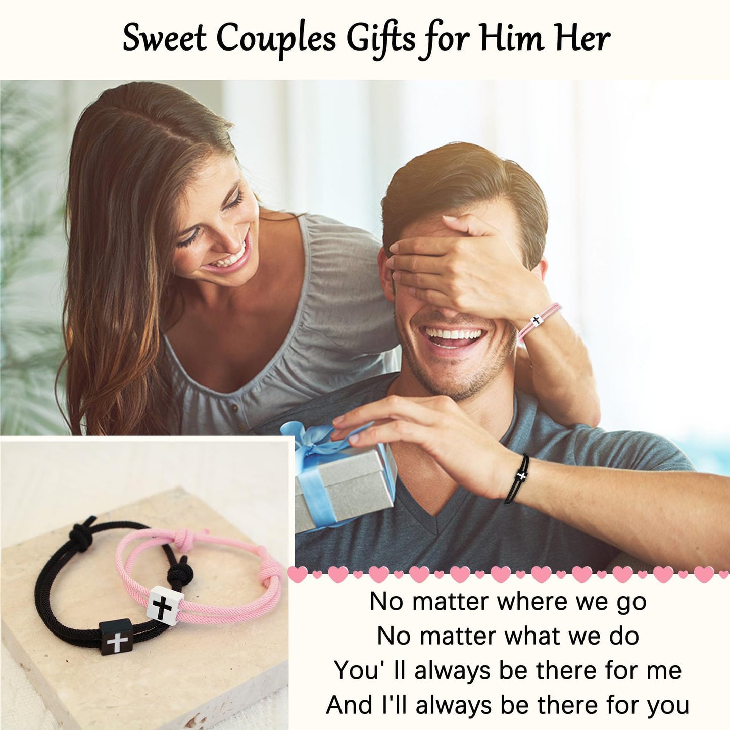 Casual Unisex Alloy Cross Bracelet Set Handmade Adjustable Cord