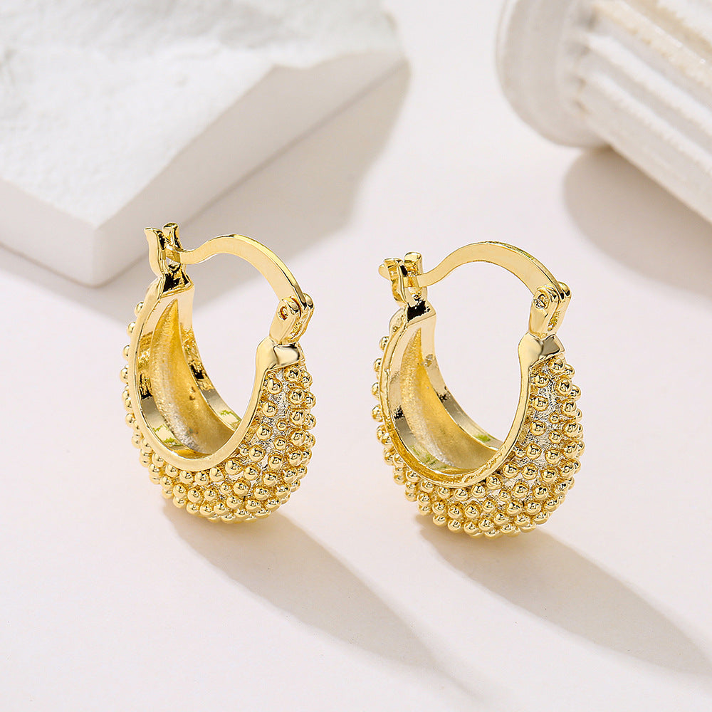 Minimalist Geometric Gold Plated Brass Earrings with 925 Sterling Silver Posts for Women