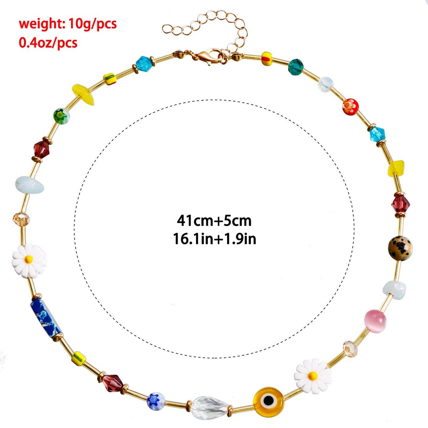 Bohemian Geometric Pendant Necklace for Women with Electroplated Metal Beads and Crystal Strands
