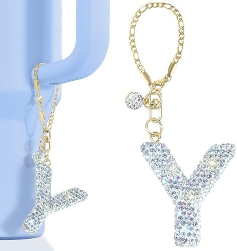 Rhinestone Inlaid Letter Resin Charm Bar