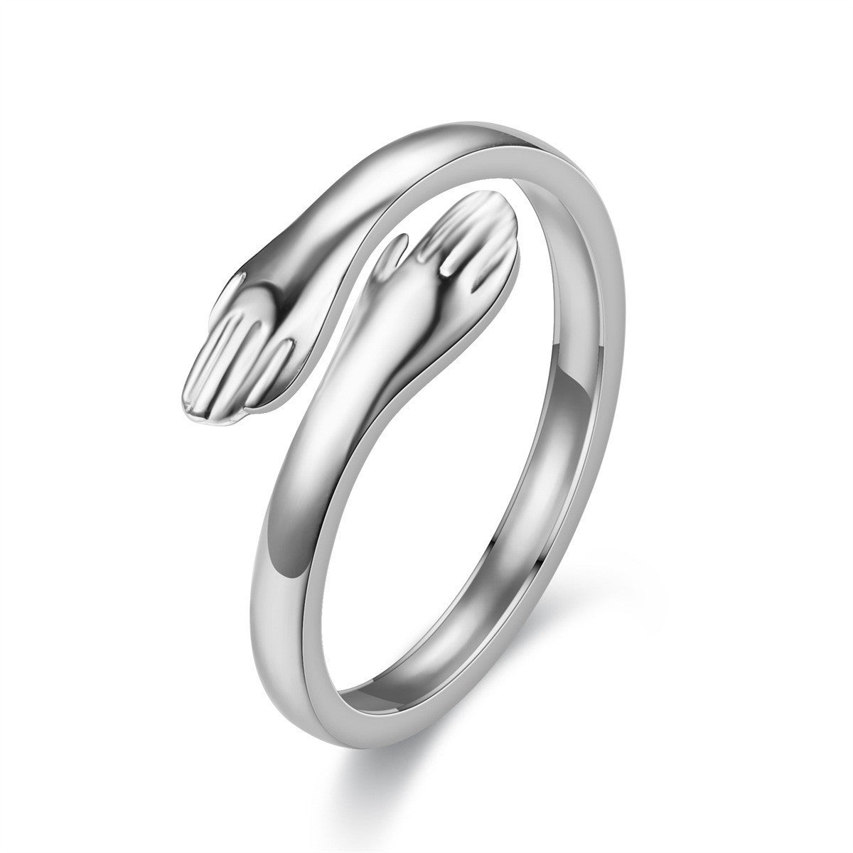 Anello Regolabile Minimalista Geometrico in Acciaio al Titanio con Design a Spirale Ritorta per Donne e Uomini