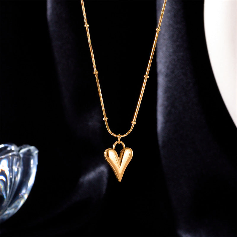 Collana a Cuore Minimalista Placcata in Acciaio Inossidabile con Catena Delicata da Donna