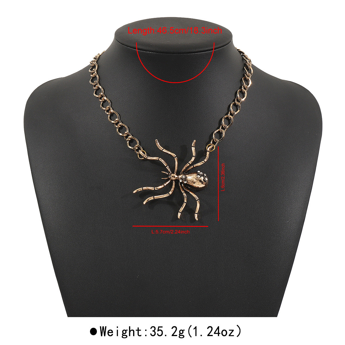 Dulce y Atrevido Collar con Colgante de Araña para Halloween para Mujer Cadena de Clavícula Electrochapada de Aleación con Diseño de Insecto