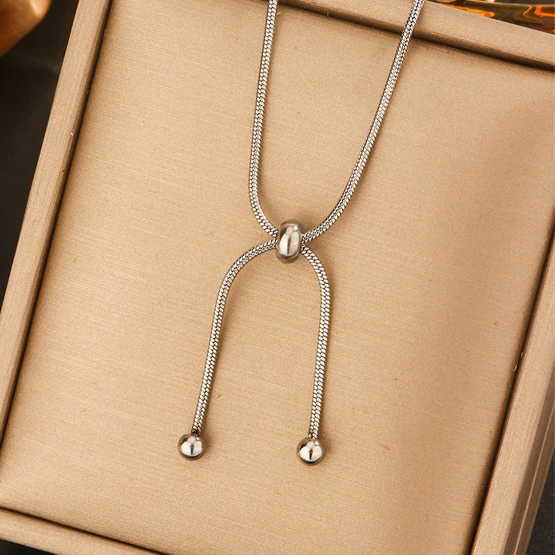 Minimalist Luxury Titanium Steel Plated Geometric Heart Teardrop Letter Animal Cartoon Star Pendant Necklace for Women