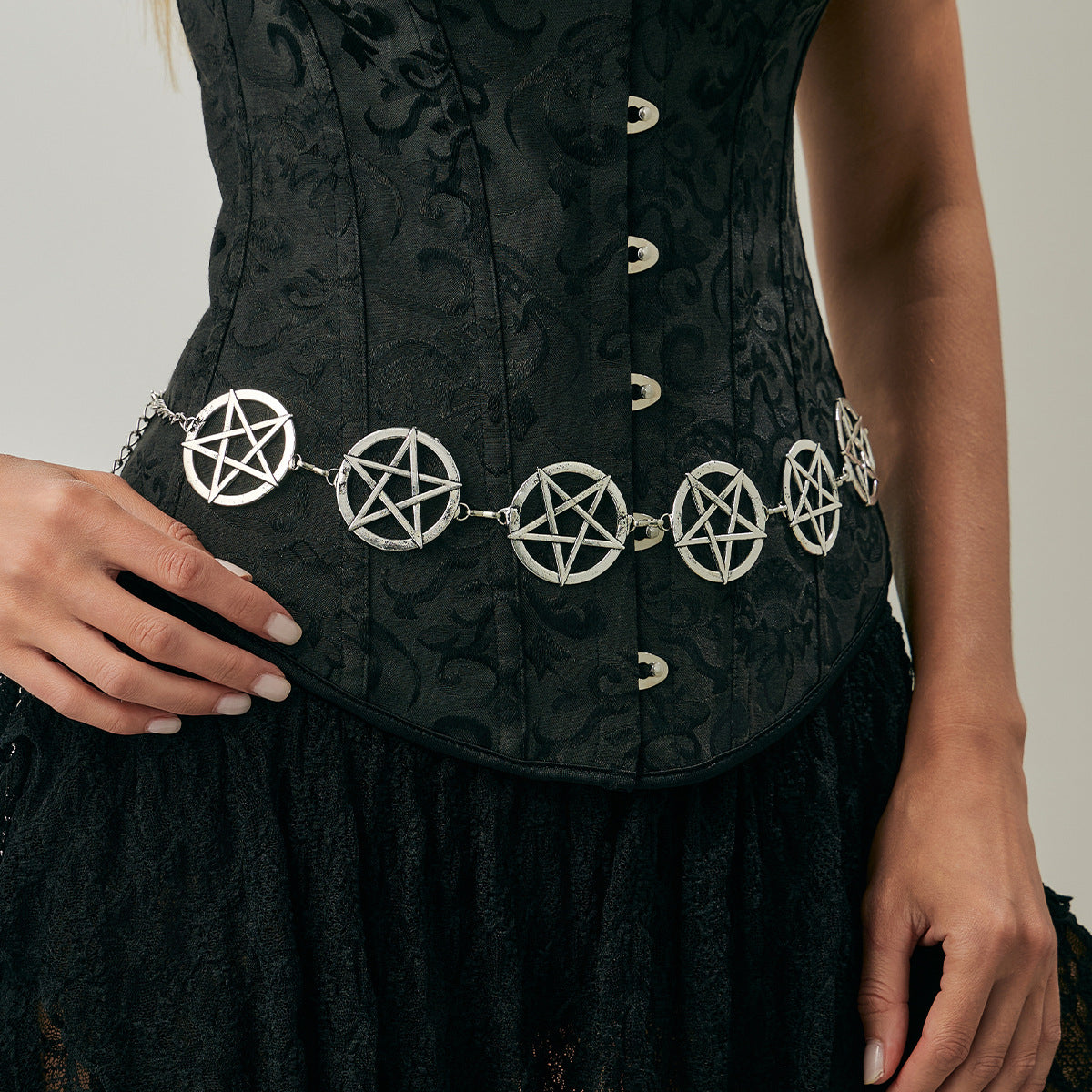 Gothic Hip-hop Punk Star Geometric Iron Body Chain for Women