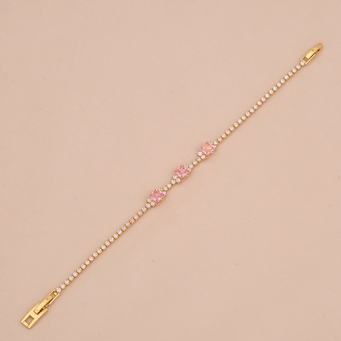 Bracciale da donna con zirconi a forma di goccia e geometrica, stile OL alla moda, con intarsi di strass