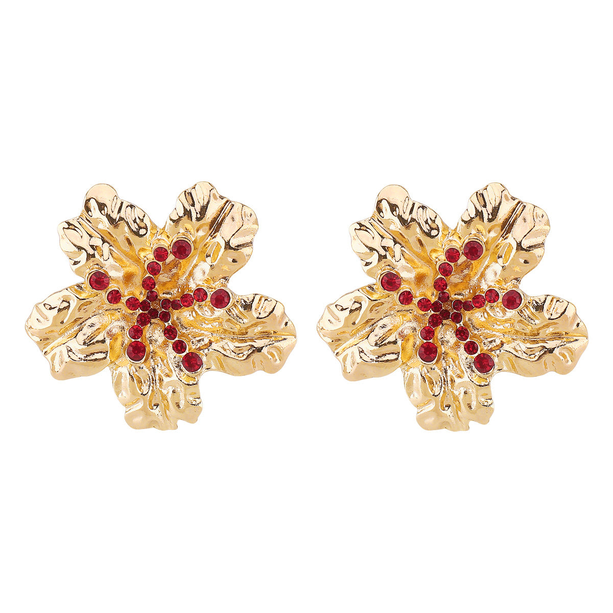 Orecchini da donna in lega floreale geometrica vintage con strass