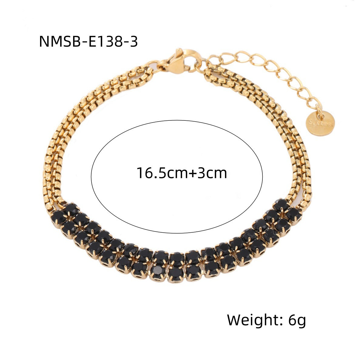 Pulsera geométrica de acero inoxidable a la moda para mujer con incrustaciones de diamantes de imitación, estilo de lujo chapado