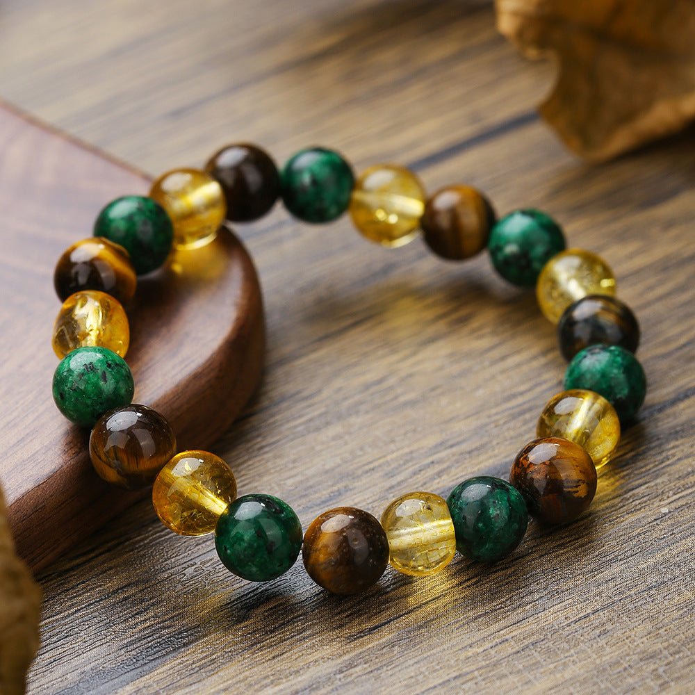 Punk Casual Round Gemstone Bracelet Unisex