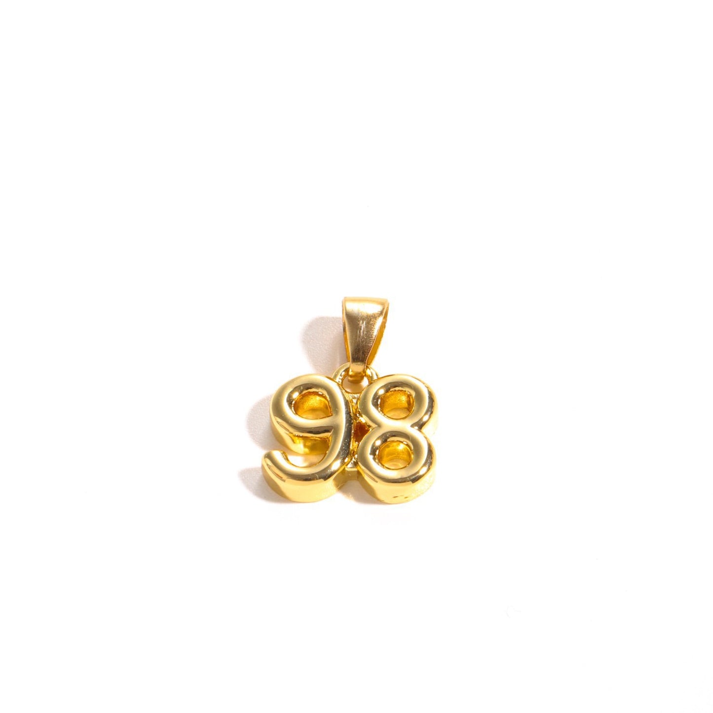 Luxury Business Plated Brass Number Letter Pendant Necklace Rope Figaro Chain Charm Bar for Women