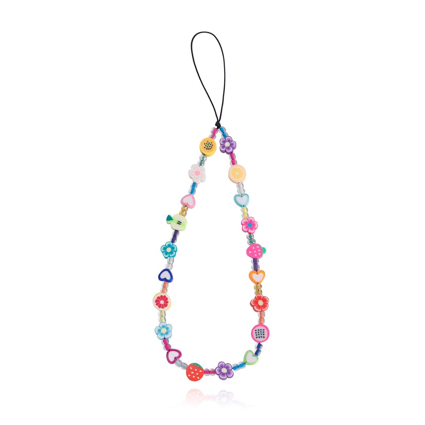 Sweet Fruit Pattern Acrylic Plated DIY Charm Bar Phone Strap