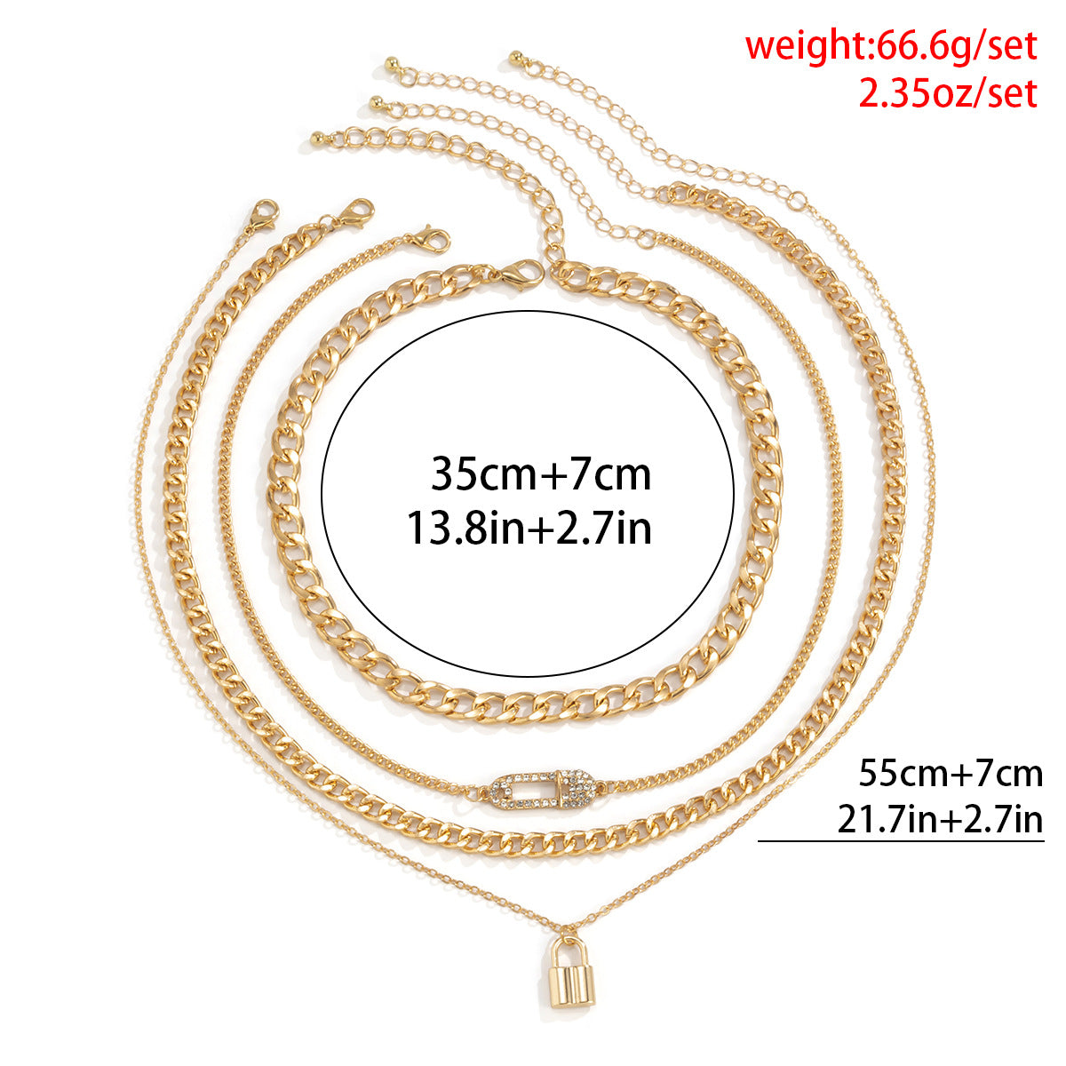 Punk Geometric Letter Number Rhinestone Inlay Alloy Plated Snake Chain Choker Necklace Set
